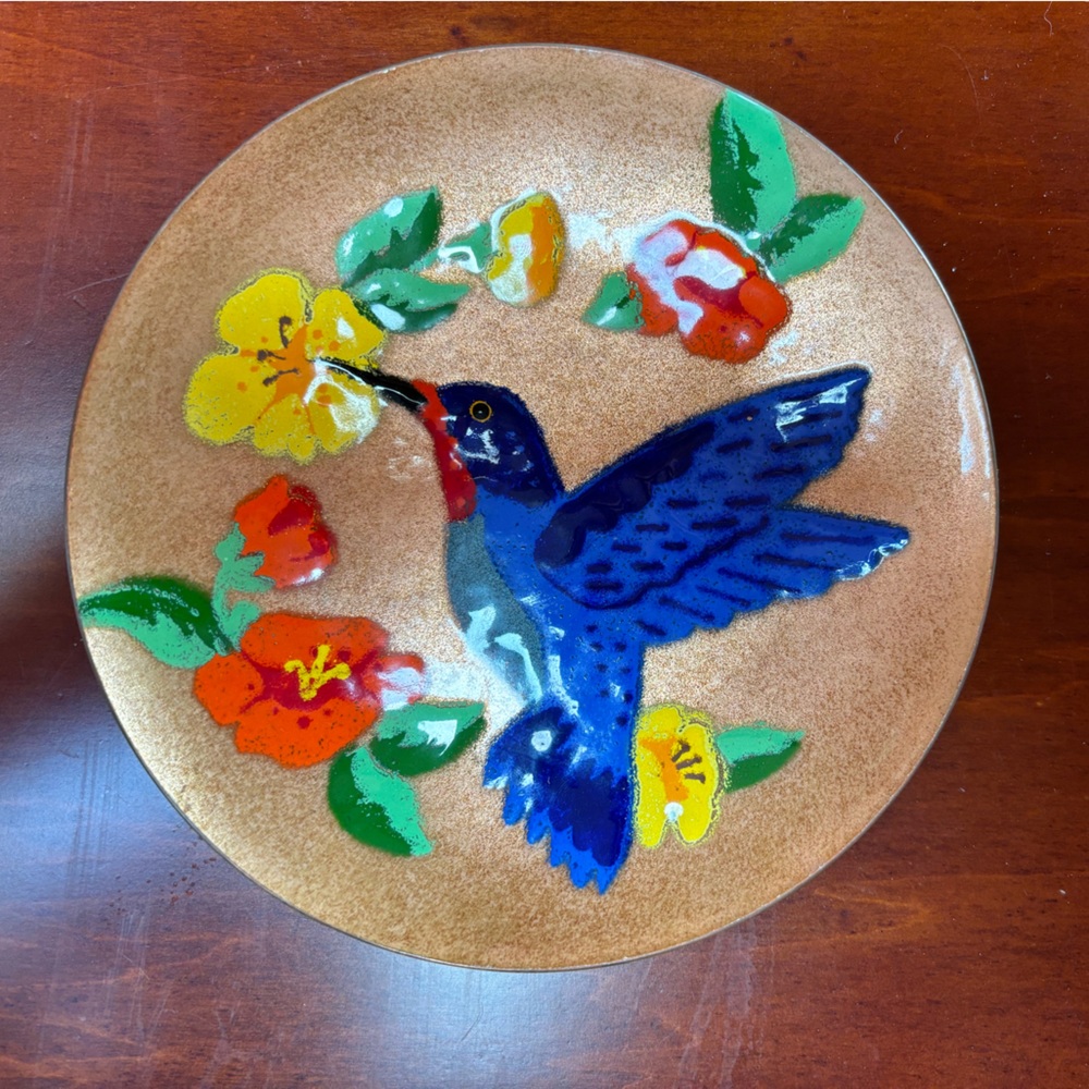 Annemarie Davidson Hummingbird Handcrafted Copper Plate